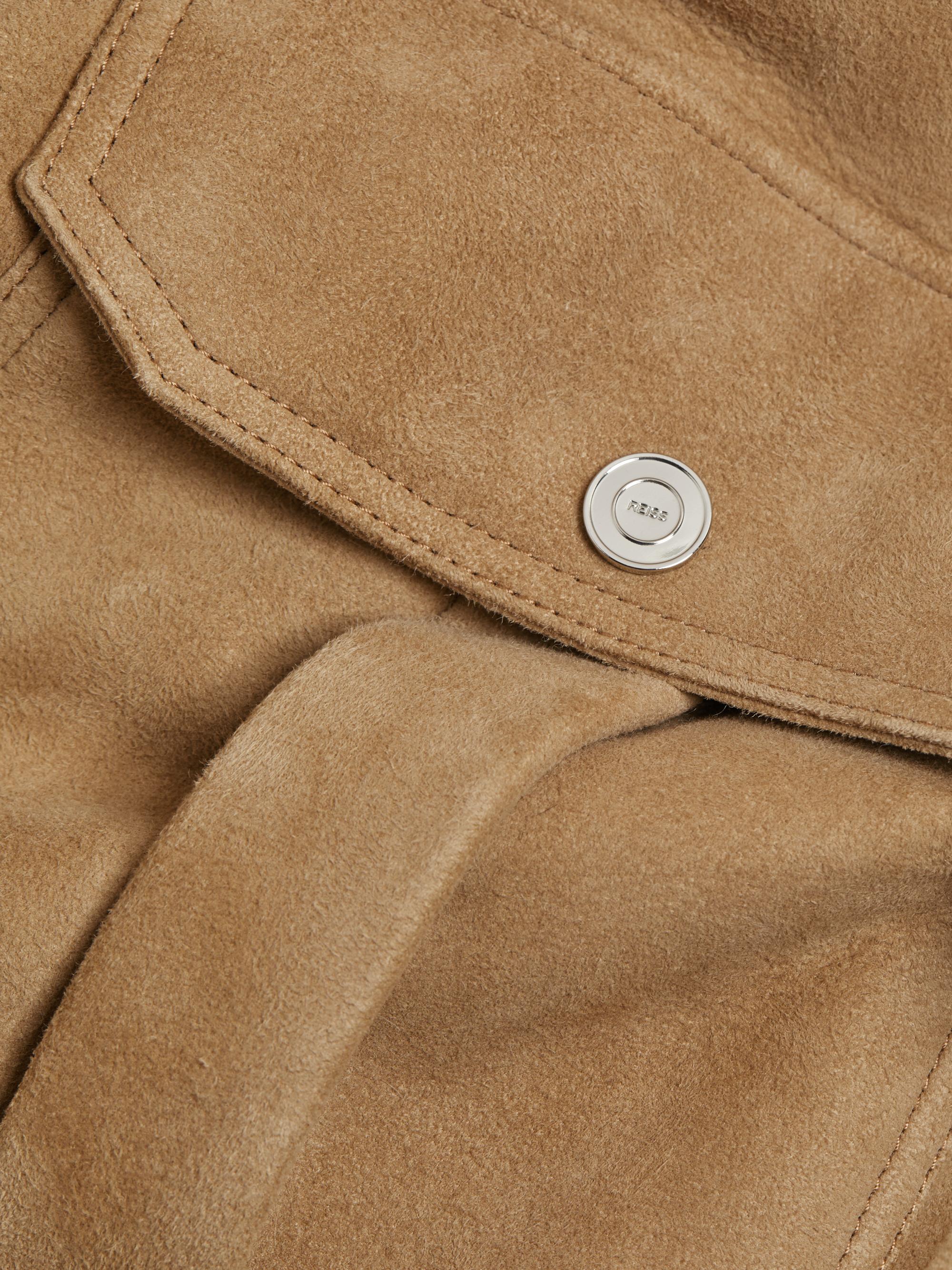 Reiss Roseberry Shearling-Trimmed Suede Jacket | Saks Fifth Avenue