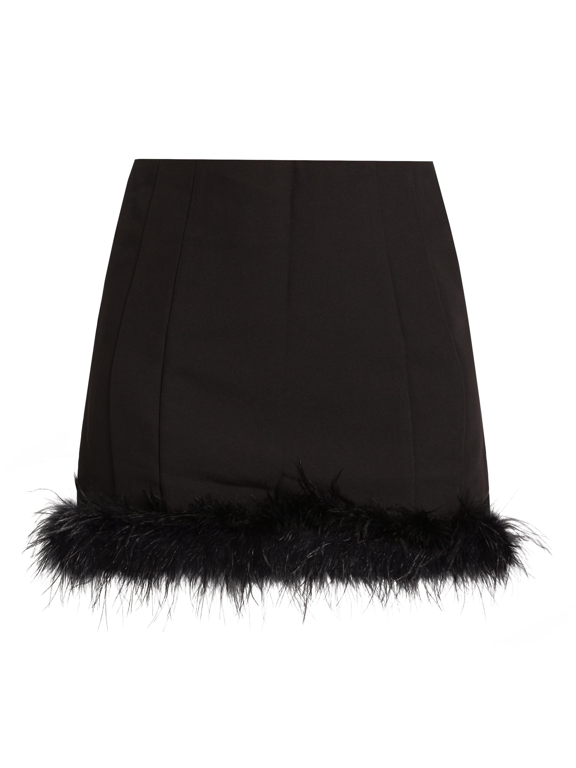 En Saison Women's Dax Feather-Trimmed Miniskirt - Black