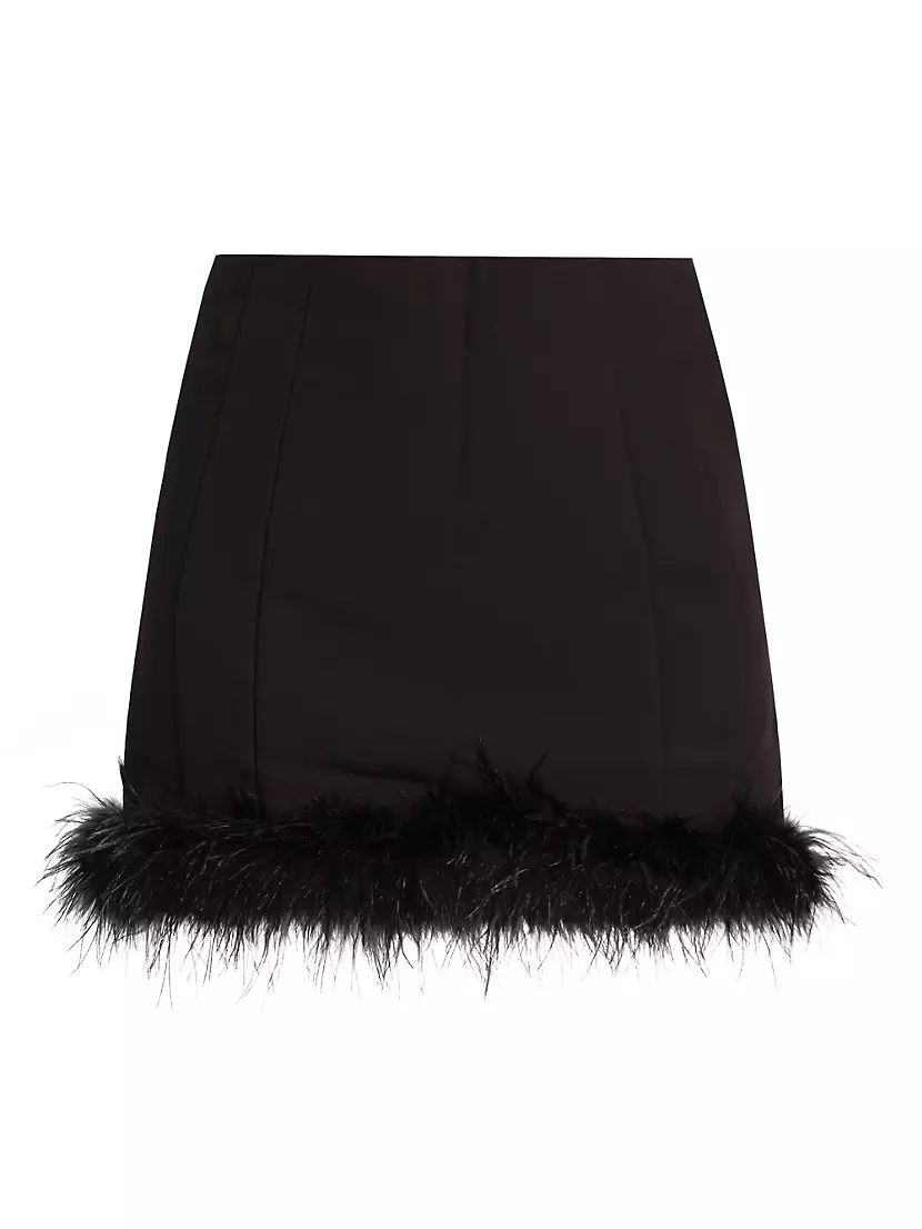 Feather Trim Skirt Black Black / Small