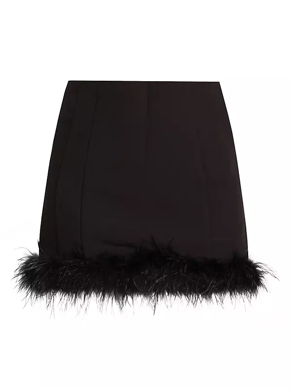 | Shop Fifth Saks Avenue Miniskirt Saison Dax Feather-Trimmed En