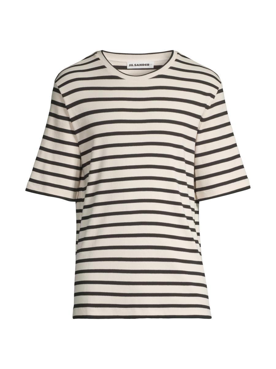 Tシャツ・カットソー Jil Sander FW25 STRIPED T-SHIRT (J40NH0003 J46497080) Jil Sander Striped Cotton T-Shirt | Saks Fifth Avenue