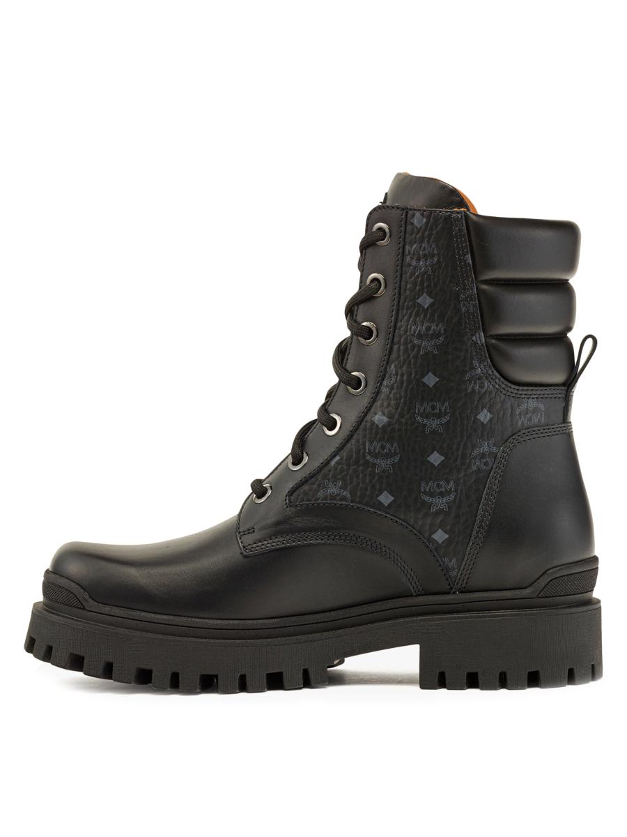 Mcm Schumanさん専用 MCM Visetos Logo & Leather Lug-Sole Ankle Boots | Saks Fifth Avenue