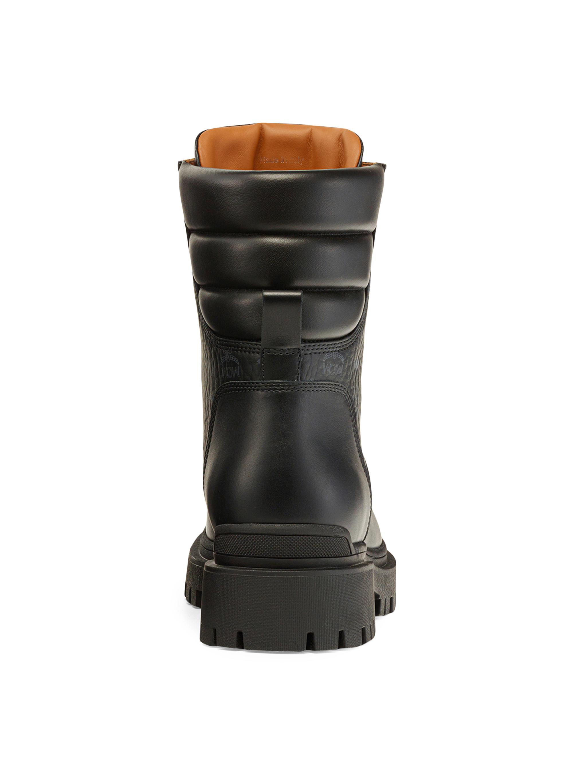 MCM Visetos Logo & Leather Lug-Sole Ankle Boots | Saks Fifth Avenue