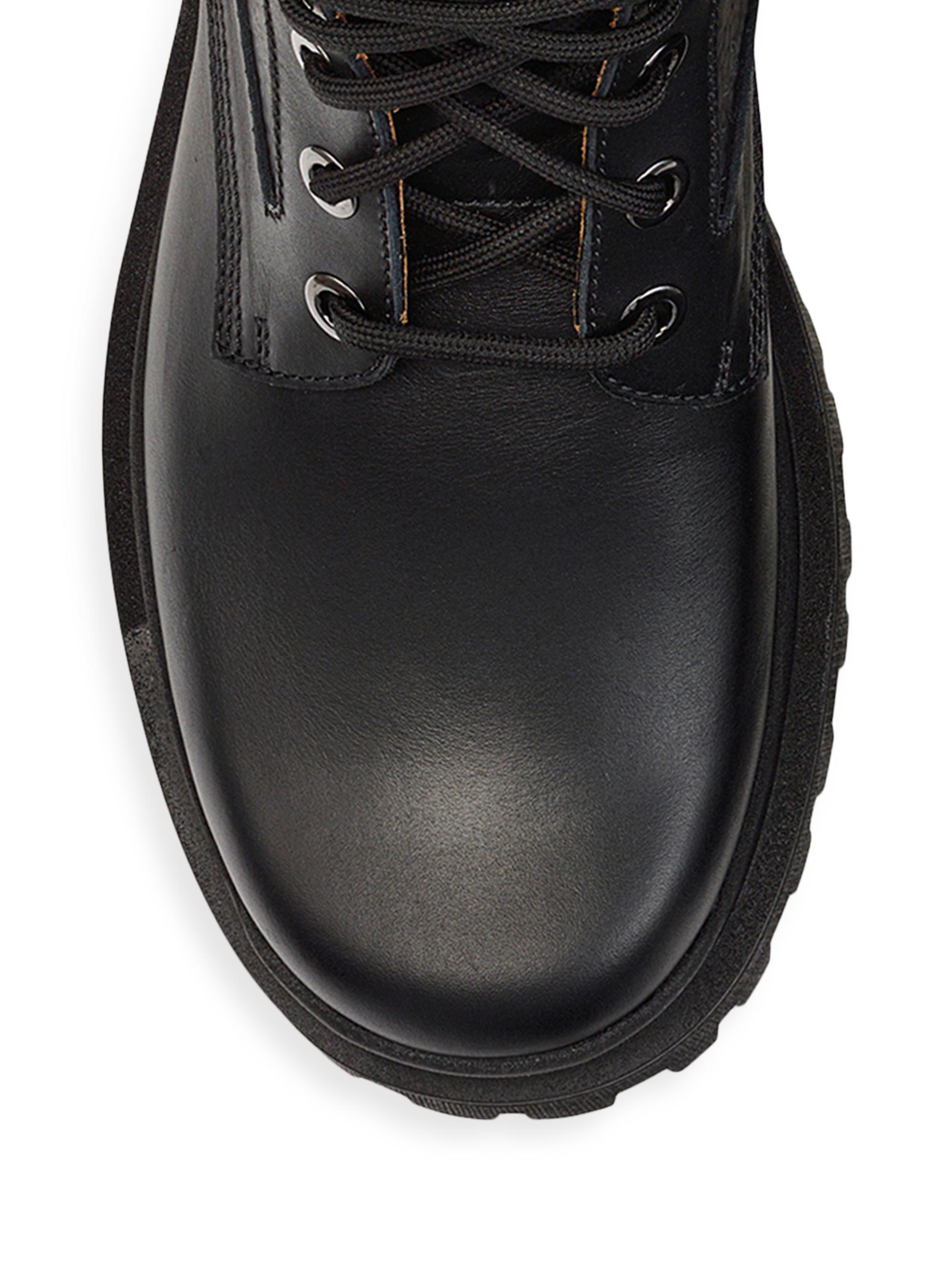 MCM Visetos Logo & Leather Lug-Sole Ankle Boots | Saks Fifth Avenue