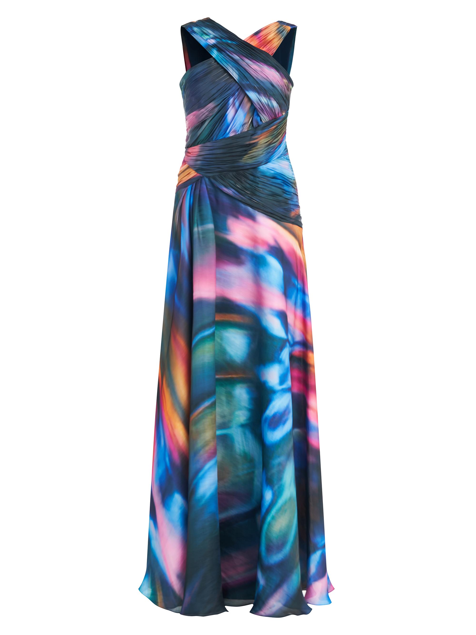 Theia Women's Stacy Printed Halterneck Gown - Luminous Wings