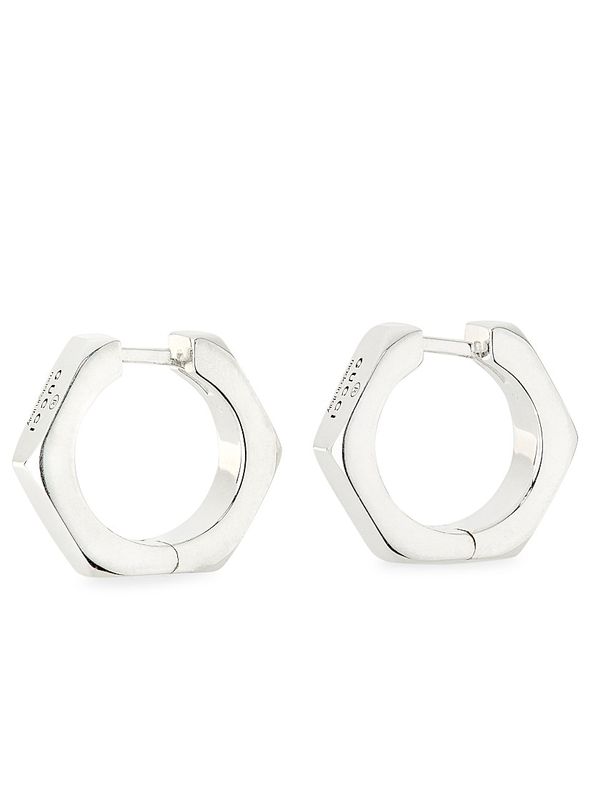Shop Gucci Logo Sterling Silver Huggie Hoops | Saks Fifth Avenue Shop Gucci Logo Sterling Silver Huggie Hoops | Saks Fifth Avenue