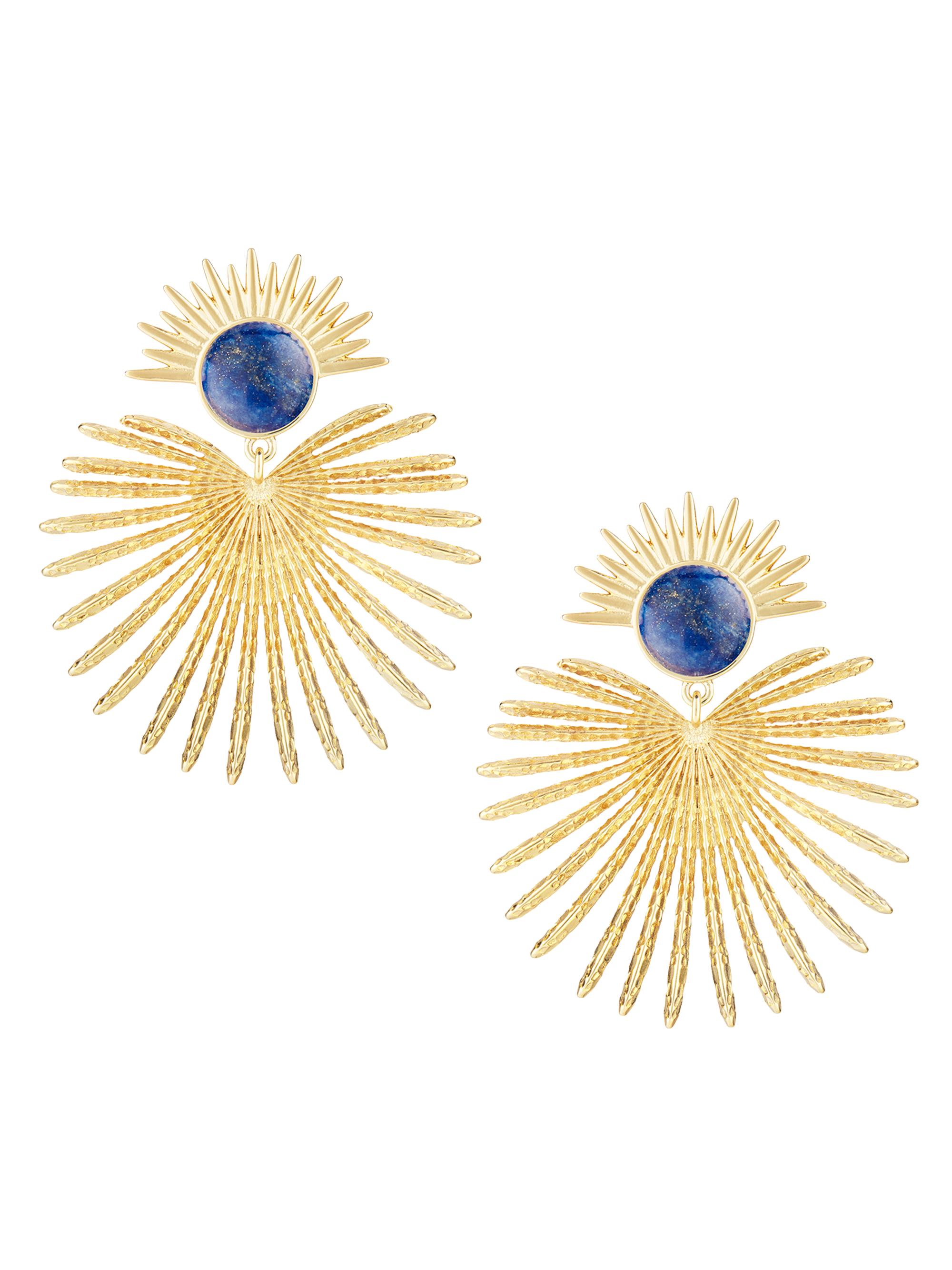 Celeste Starre Women's Heaven & Earth Mayan Queen 18K-Gold-Plated & Lapis Lazuli Clip-On Drop Earrings - Gold