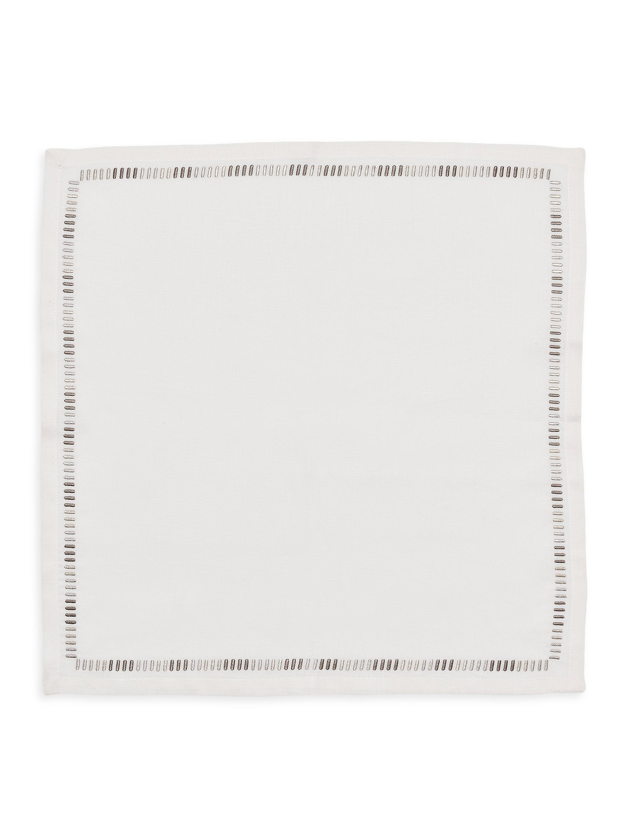 Kim Seybert Harmonie 4-Piece Napkins Set - White Silver