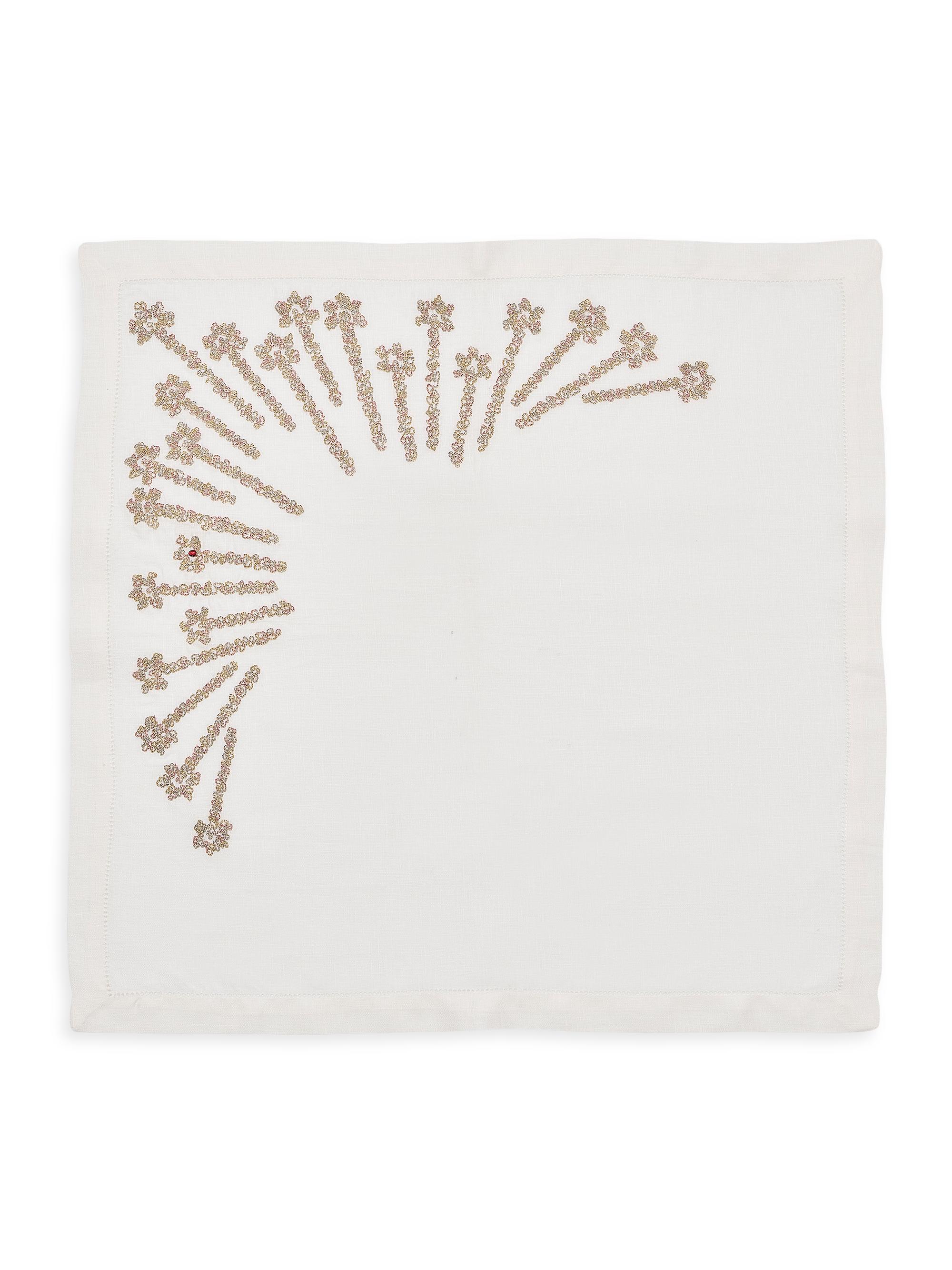 Kim Seybert Lumiere 4-Piece Napkins Set - White Multi
