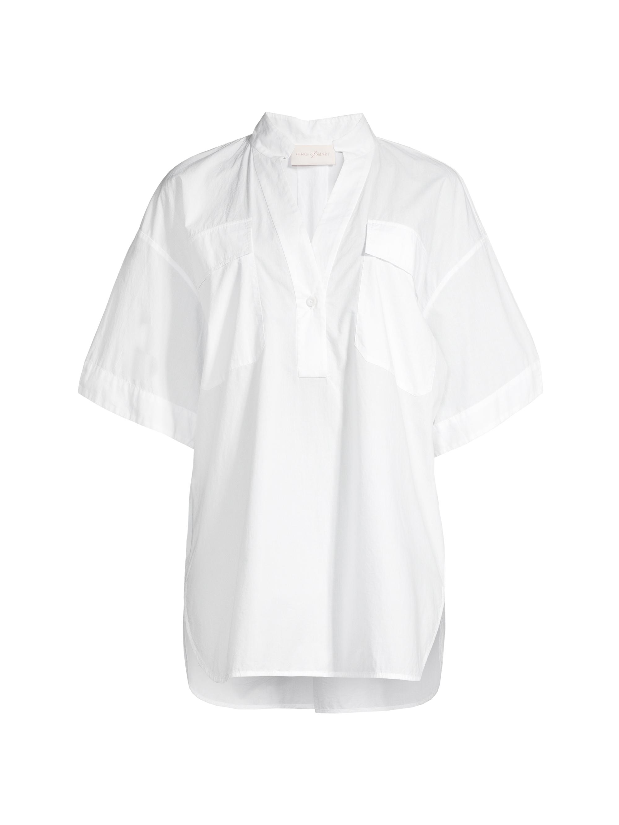 Ginger & Smart Women's Keepsake Relaxed Cotton Shirt - White