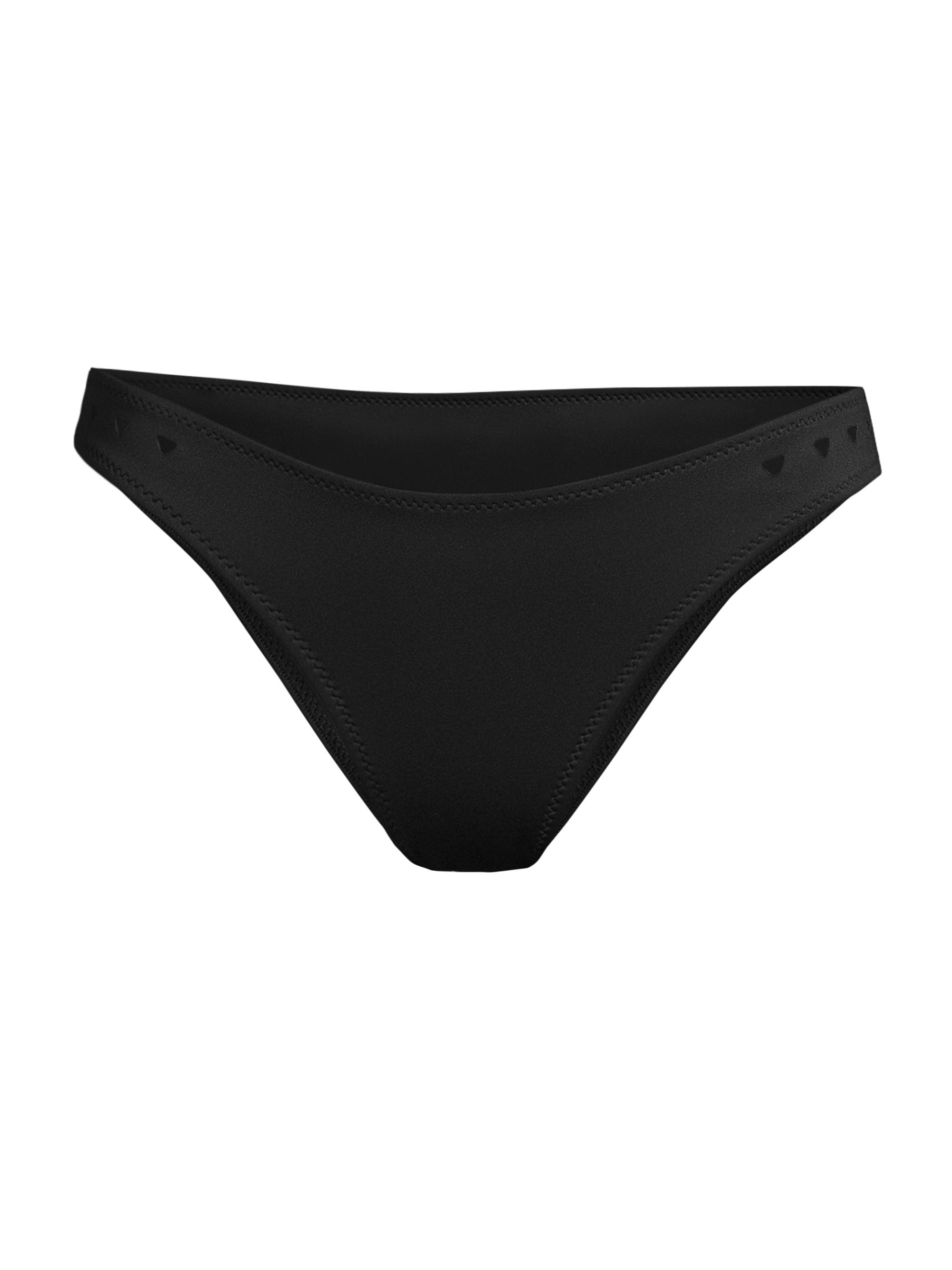 GiGi C Women's Linda Laser-Cut Bikini Bottom - Black