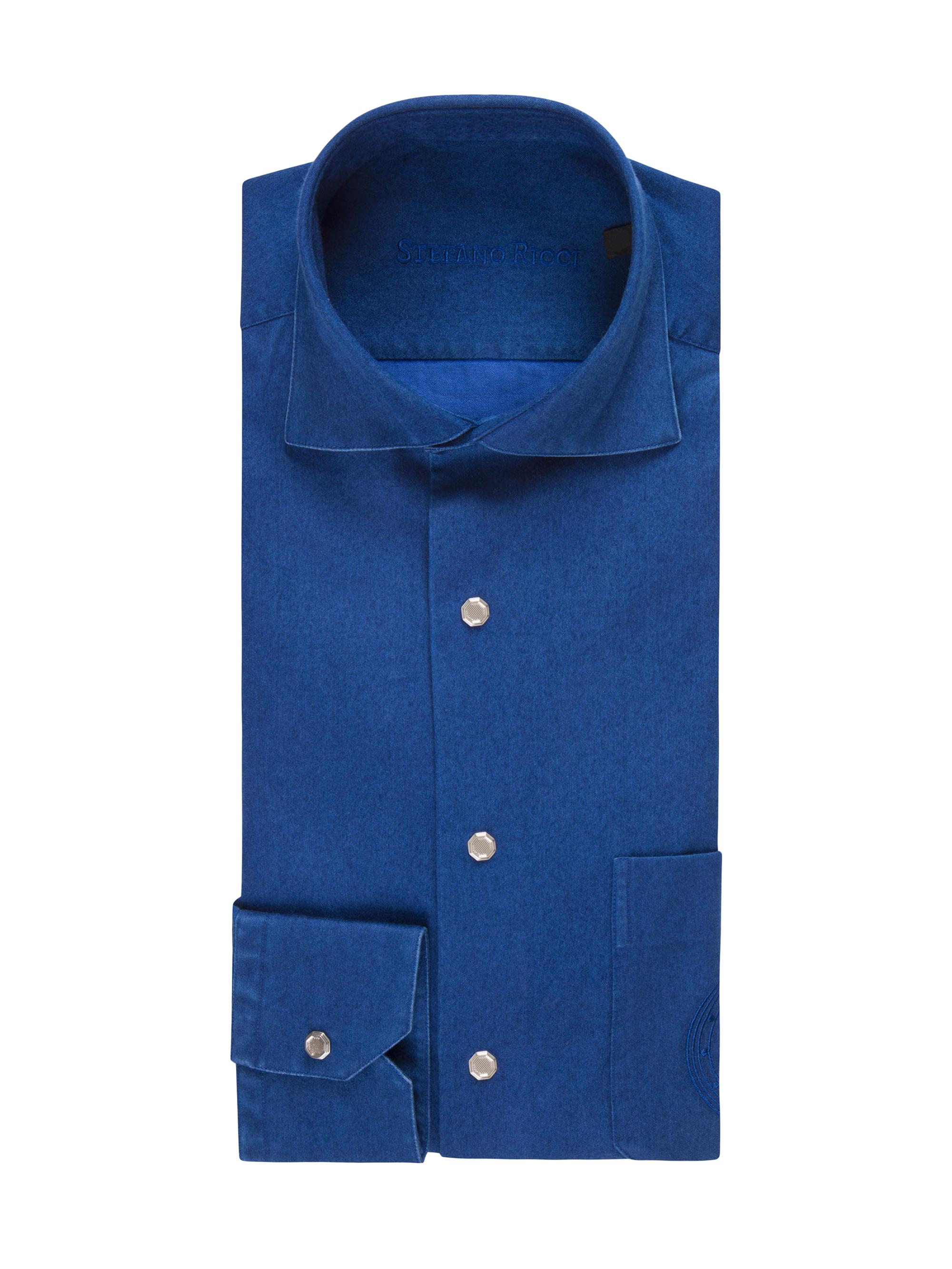 Stefano Ricci Men's Handmade Eboli Shirt - Blue