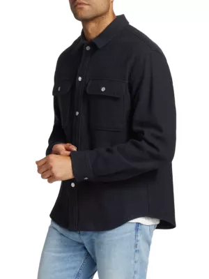 Wool and cotton overshirt