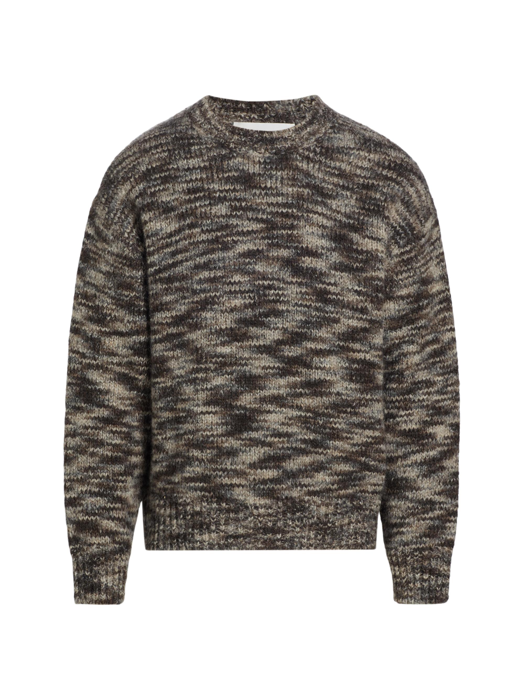 Frame Men's Textured Tweed Crewneck Sweater - Marron Multi