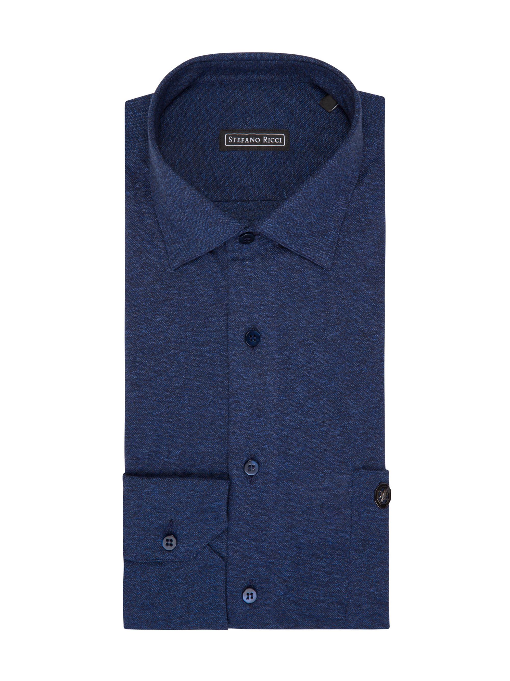 Stefano Ricci Men's Handmade Aquila Shirt - Blue