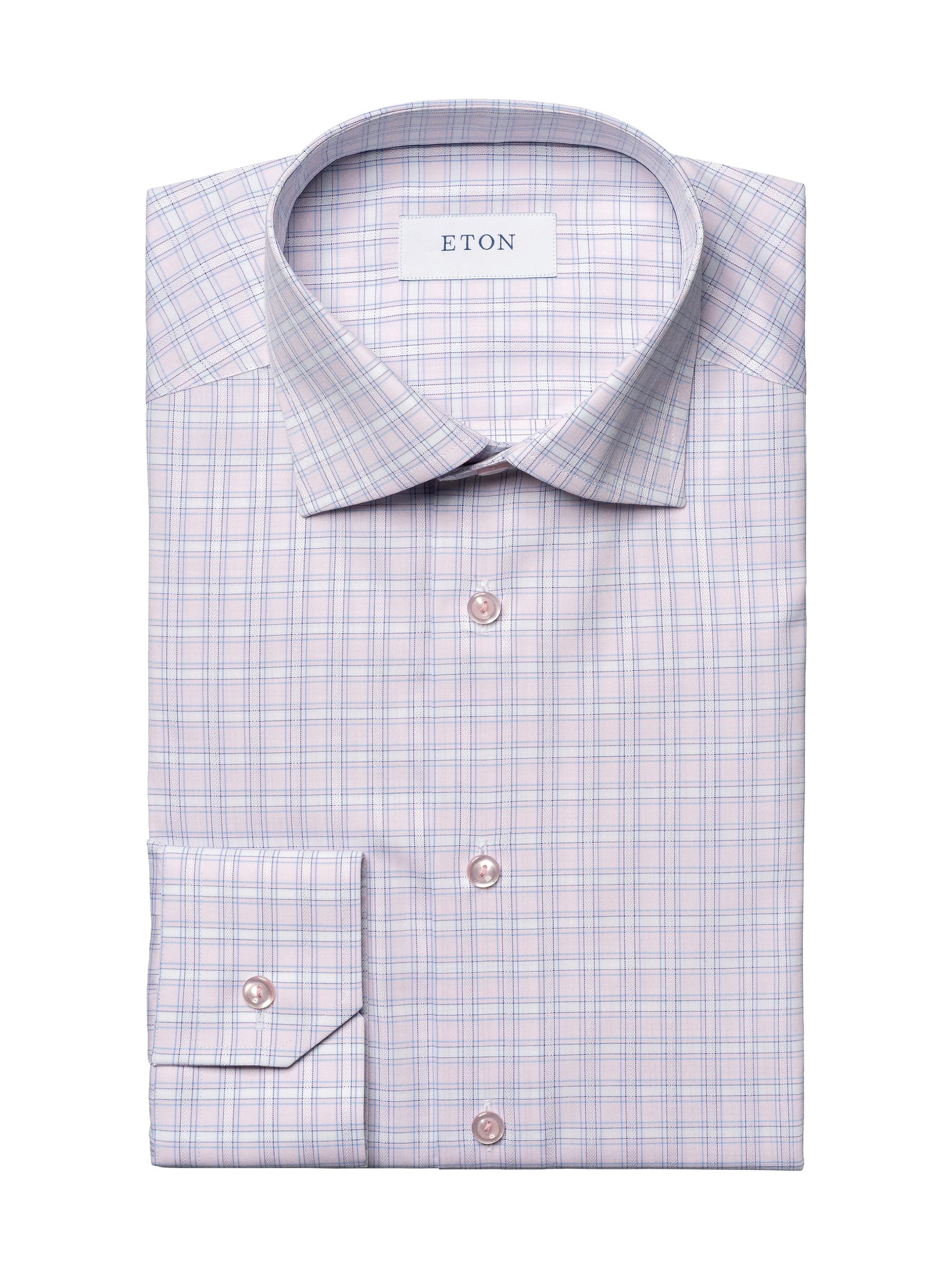 Eton Men's Contemporary-Fit Checked Shirt - Pink