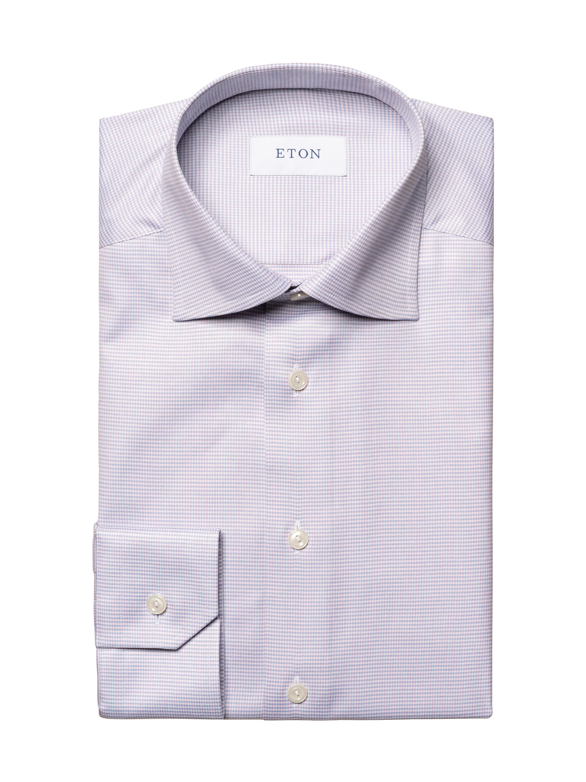 Eton Men's Contemporary-Fit Micro Houndstooth Shirt - Pink