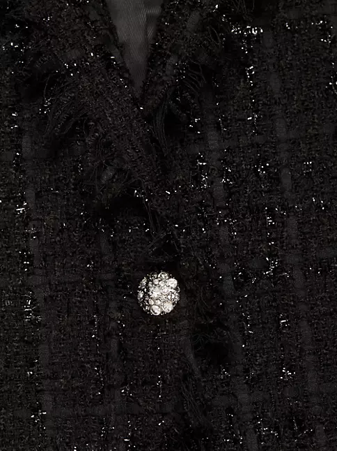 chanel black and white tweed jacket blazer