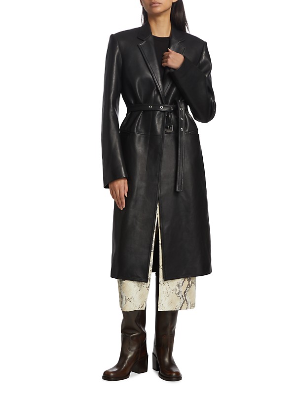 Shop Helmut Lang Leather Tailored Coat | Saks Fifth Avenue Shop Helmut Lang Leather Tailored Coat | Saks Fifth Avenue