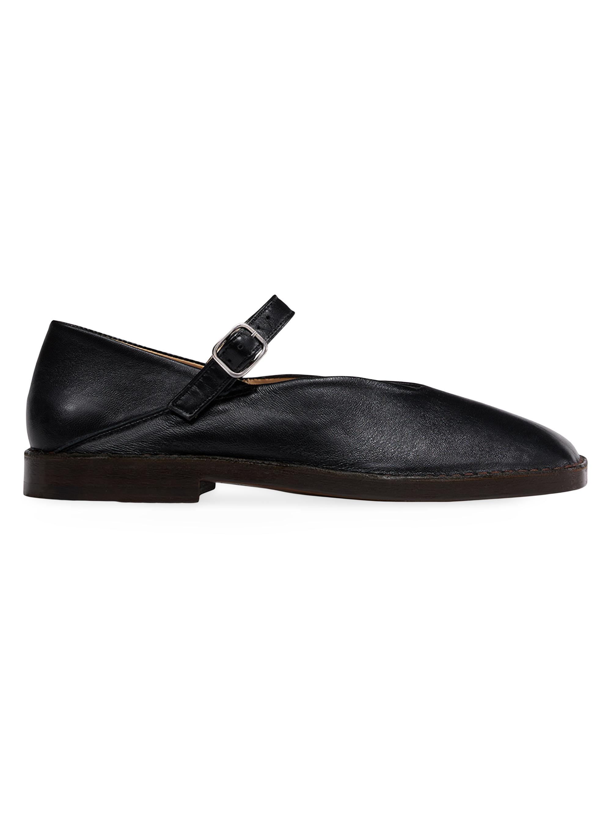 Lemaire Men's Leather Mary Janes - Black