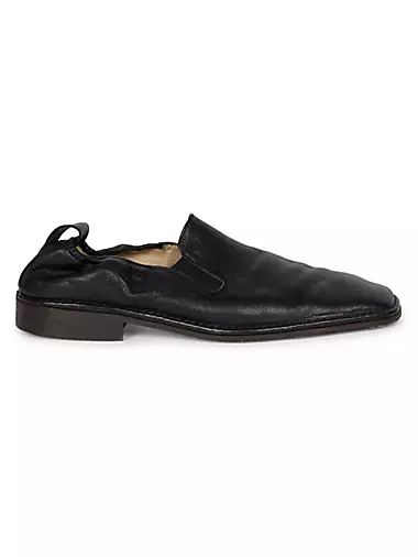 Leather Square-Toe Soft Loafers