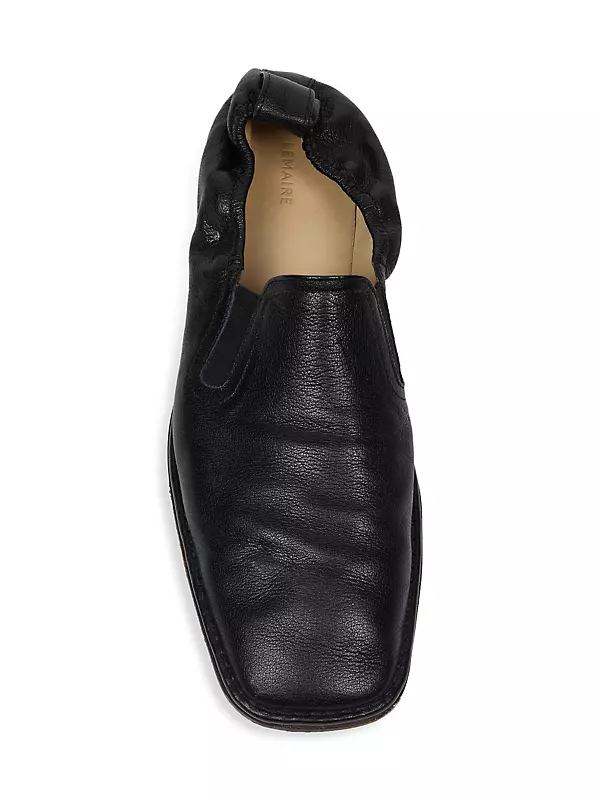 Shop Lemaire Leather Square-Toe Soft Loafers | Saks Fifth Avenue