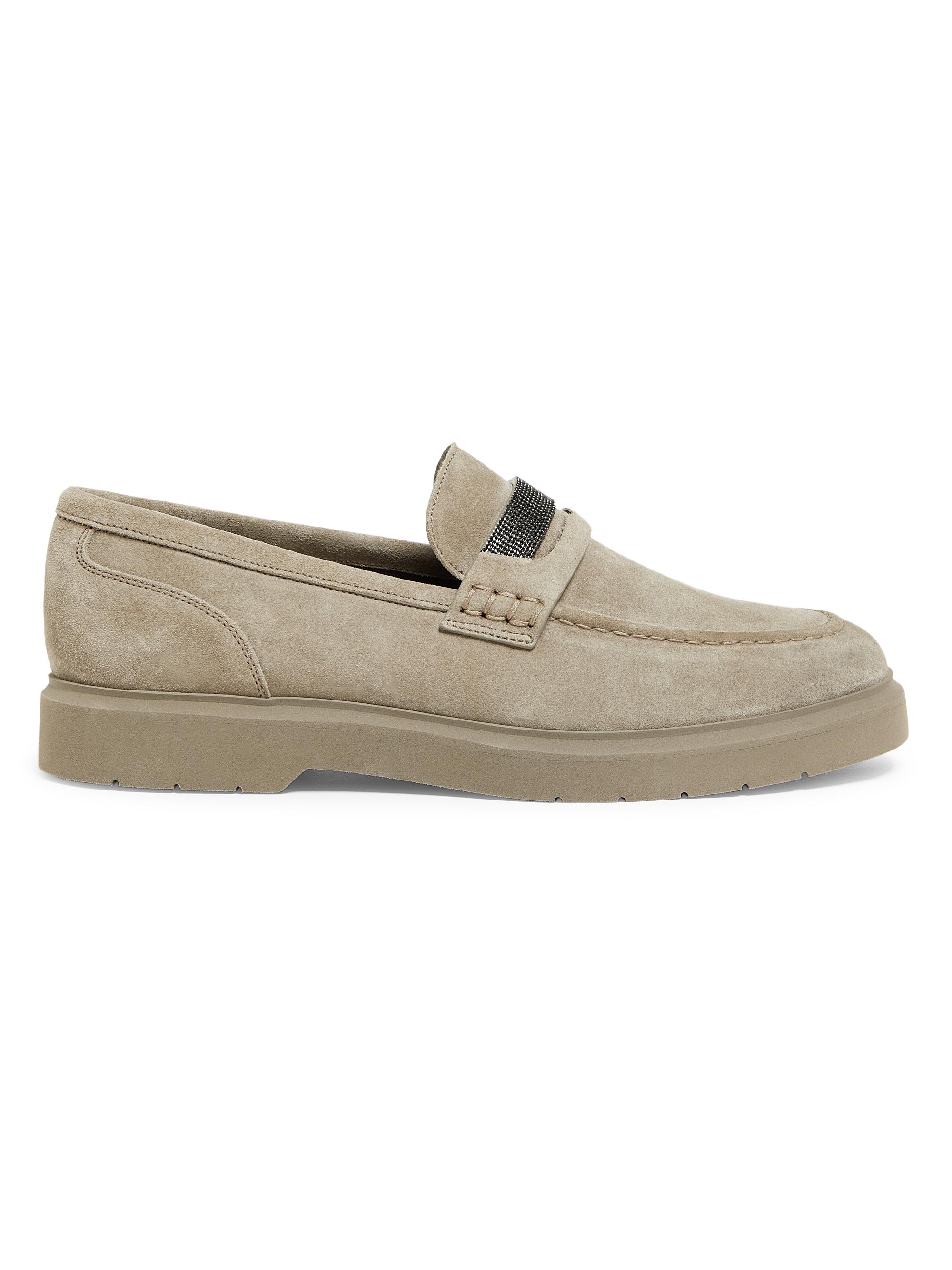 Brunello Cucinelli Monili-Beaded Suede Penny Loafers | Saks Fifth