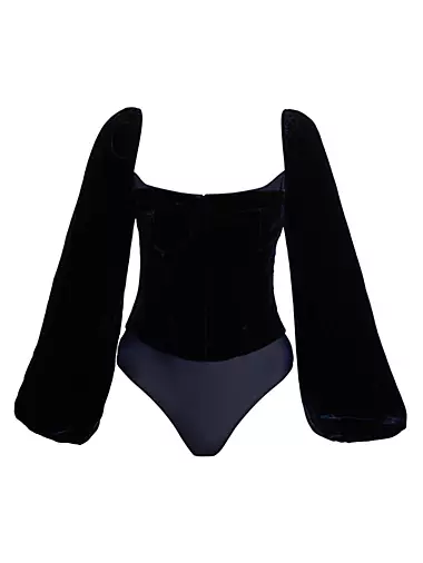 CAMI NYC - Kimmy Bodysuit in Plum Blossom - women's silk lingerie