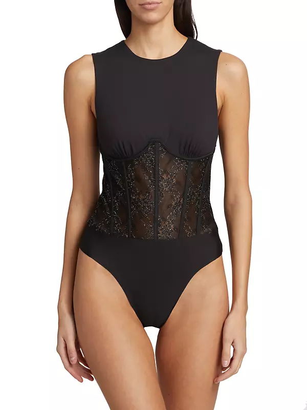 Out From Under Lace-Trim Bodysuit