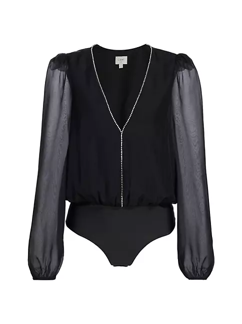 Cami NYC Ingrid Crystal Thong Bodysuit | Black | Size Xs | Shopbop