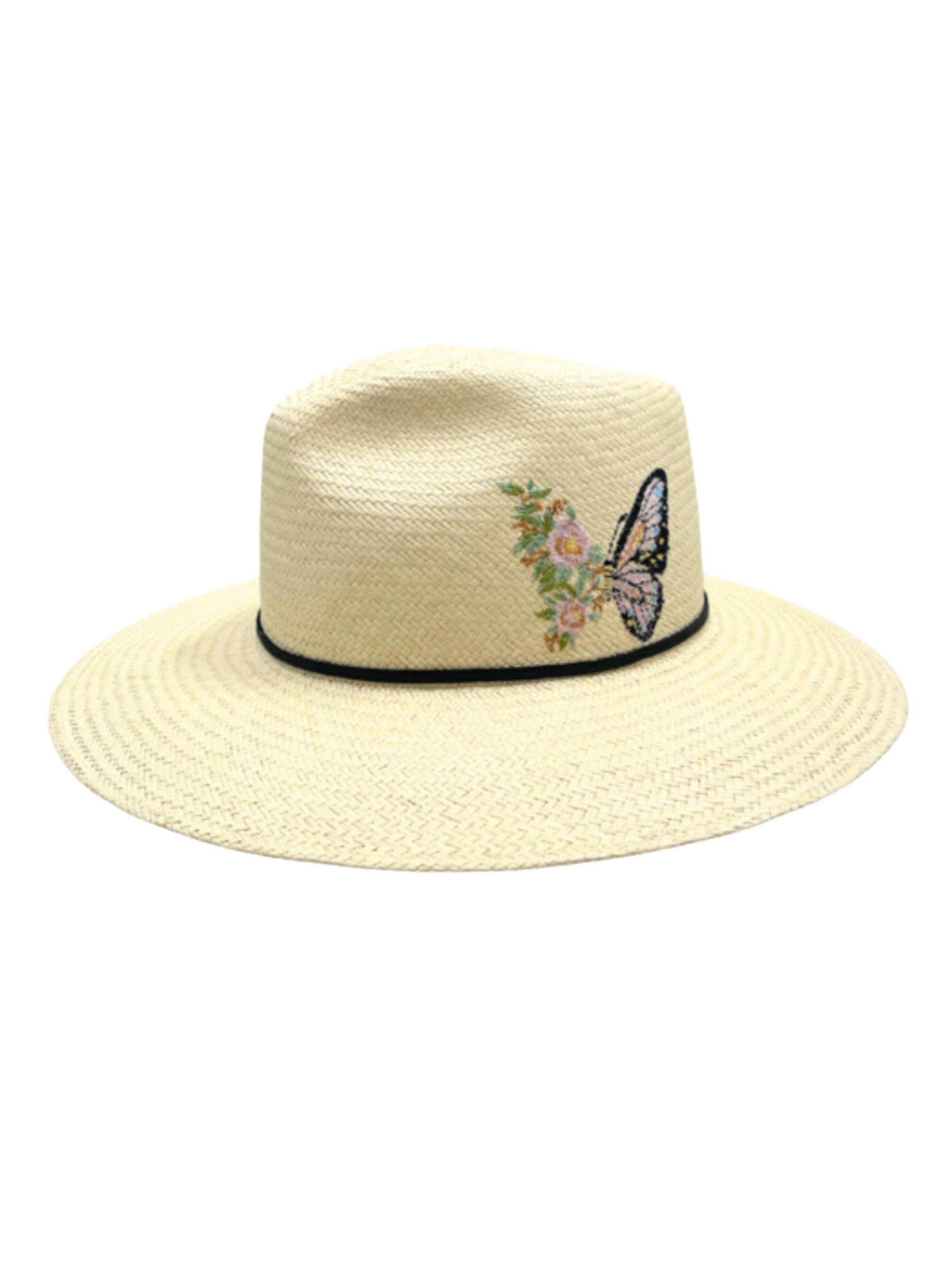Freya Embroidered Butterfly Straw Sun Hat - Cream Freya x Mignonne Gavigan ✨ July 6th / mark your calendar ? main image 2