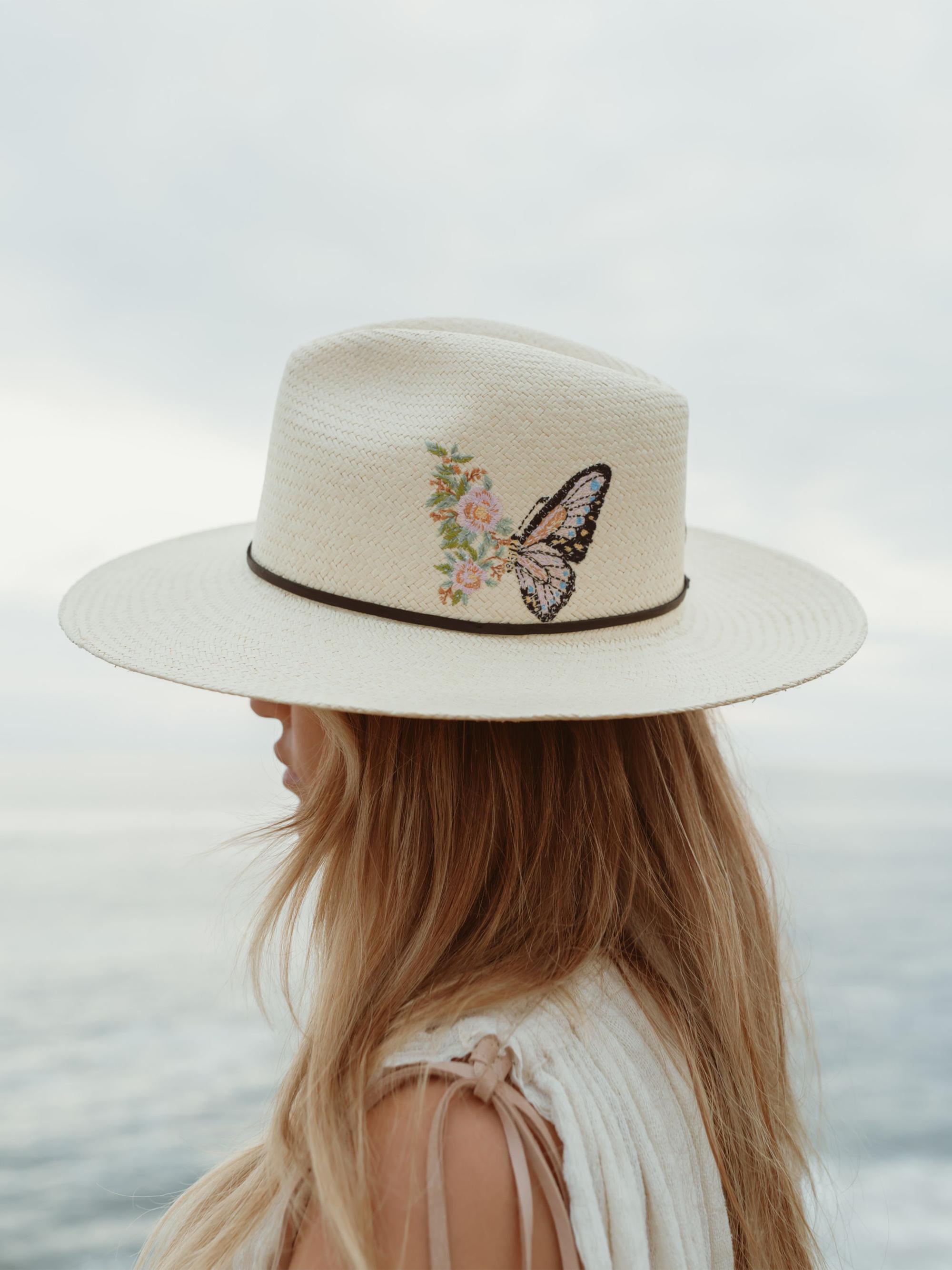 Freya Embroidered Butterfly Straw Sun Hat - Cream Freya x Mignonne Gavigan ✨ July 6th / mark your calendar ? main image 4