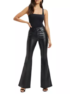 Versace flared leather trousers