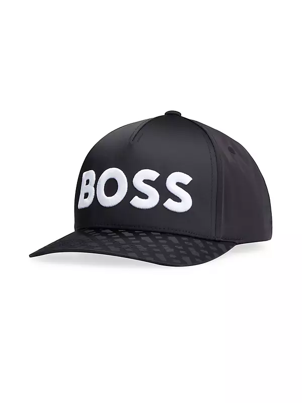 Shop BOSS Logo-Embroidered Cap In | Jacquard Fifth Avenue Monogram Saks With Satin