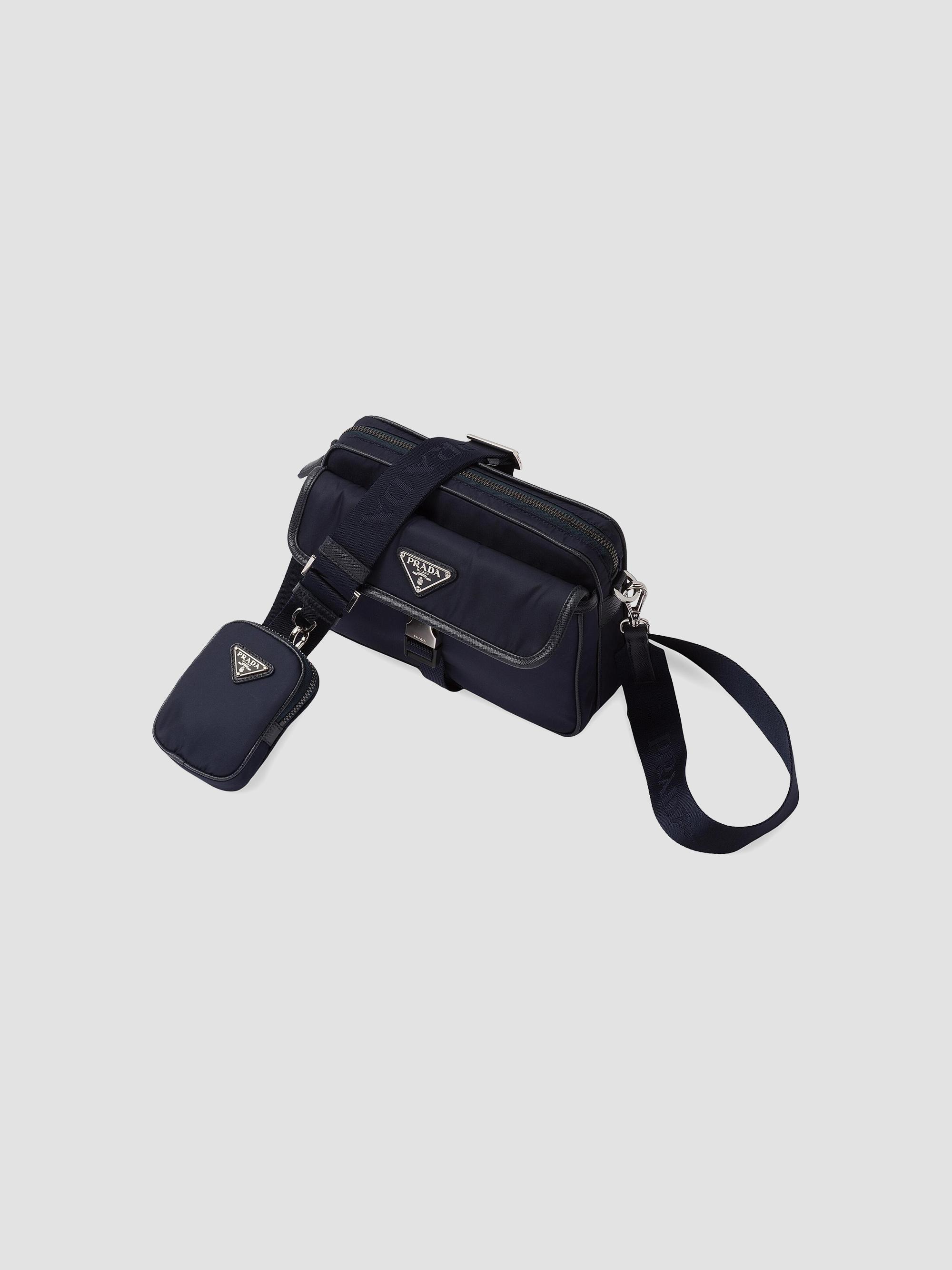 Prada Men's Re-Nylon And Saffiano Leather Shoulder Bag - Blue | Thumbnail 3
