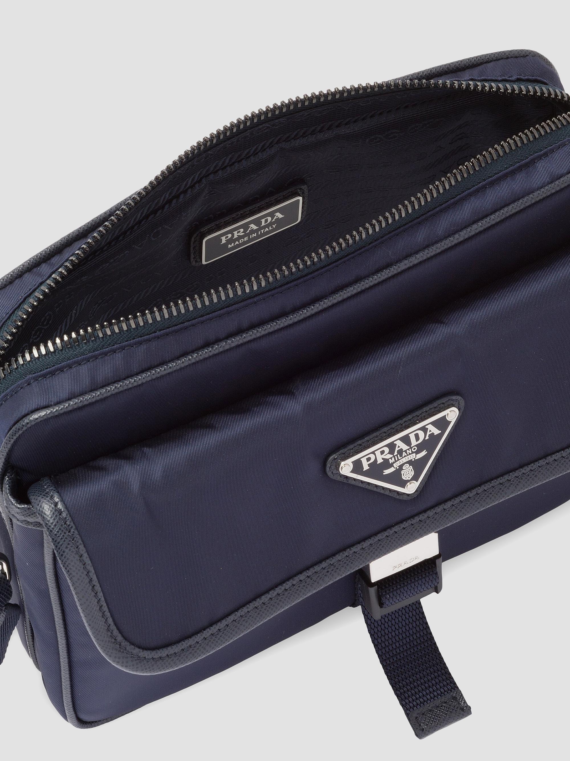 Prada Men's Re-Nylon And Saffiano Leather Shoulder Bag - Blue | Thumbnail 5