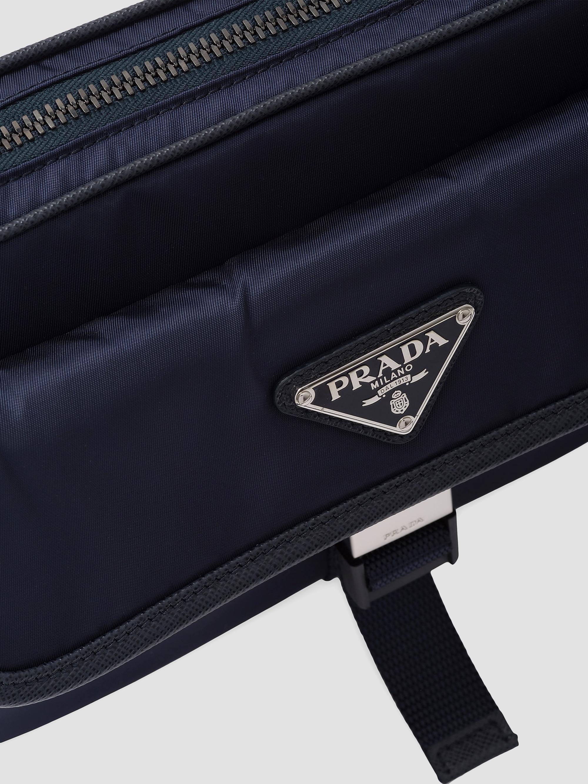 Prada Men's Re-Nylon And Saffiano Leather Shoulder Bag - Blue | Thumbnail 6