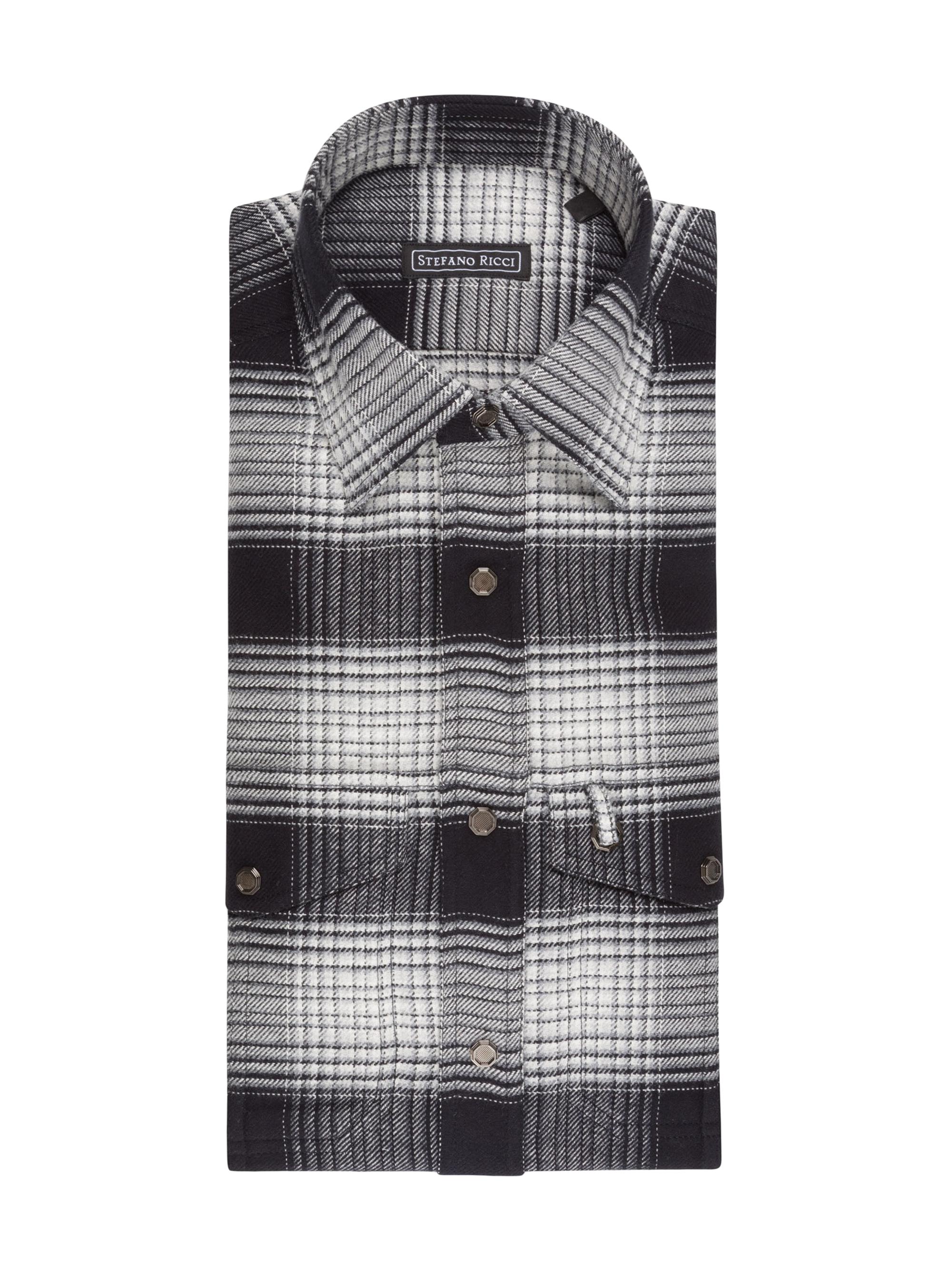 Stefano Ricci Men's Handmade Rust Shirt - Black White
