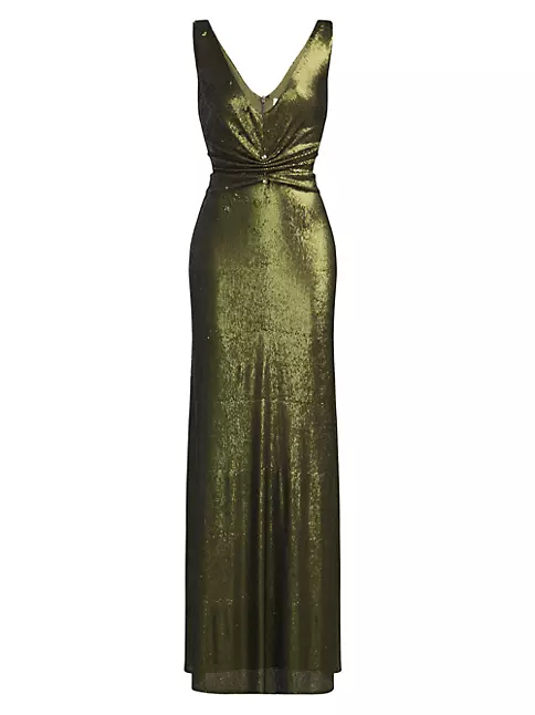 Shop Halston Cassandra Sequined & Barbell-Embellished Gown | Saks Fifth ...