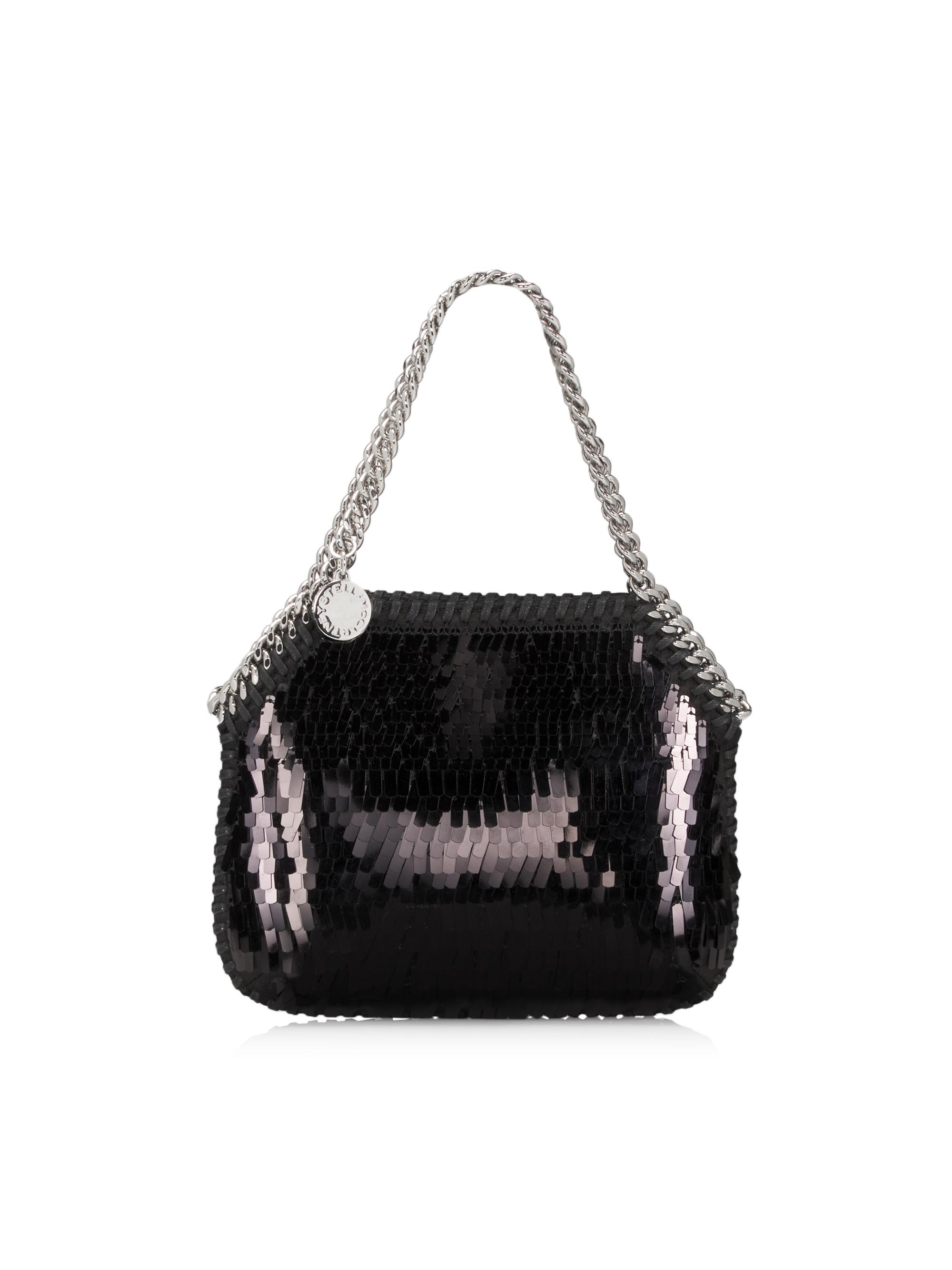 Stella McCartney Women's Mini Falabella Sequined Shoulder Bag - Black