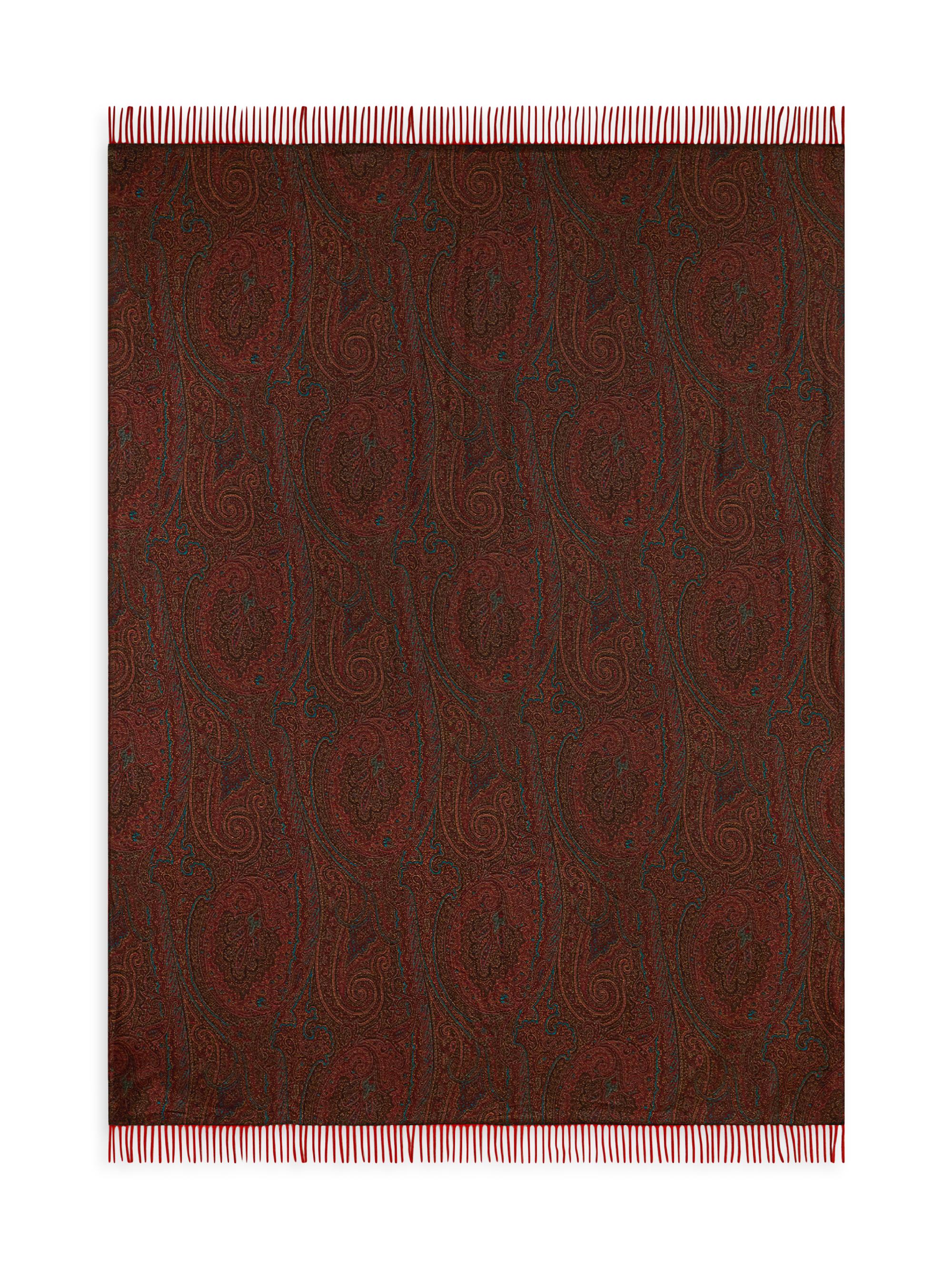 Etro Ladakh Double-Sided Cashmere-Silk Throw - Orange