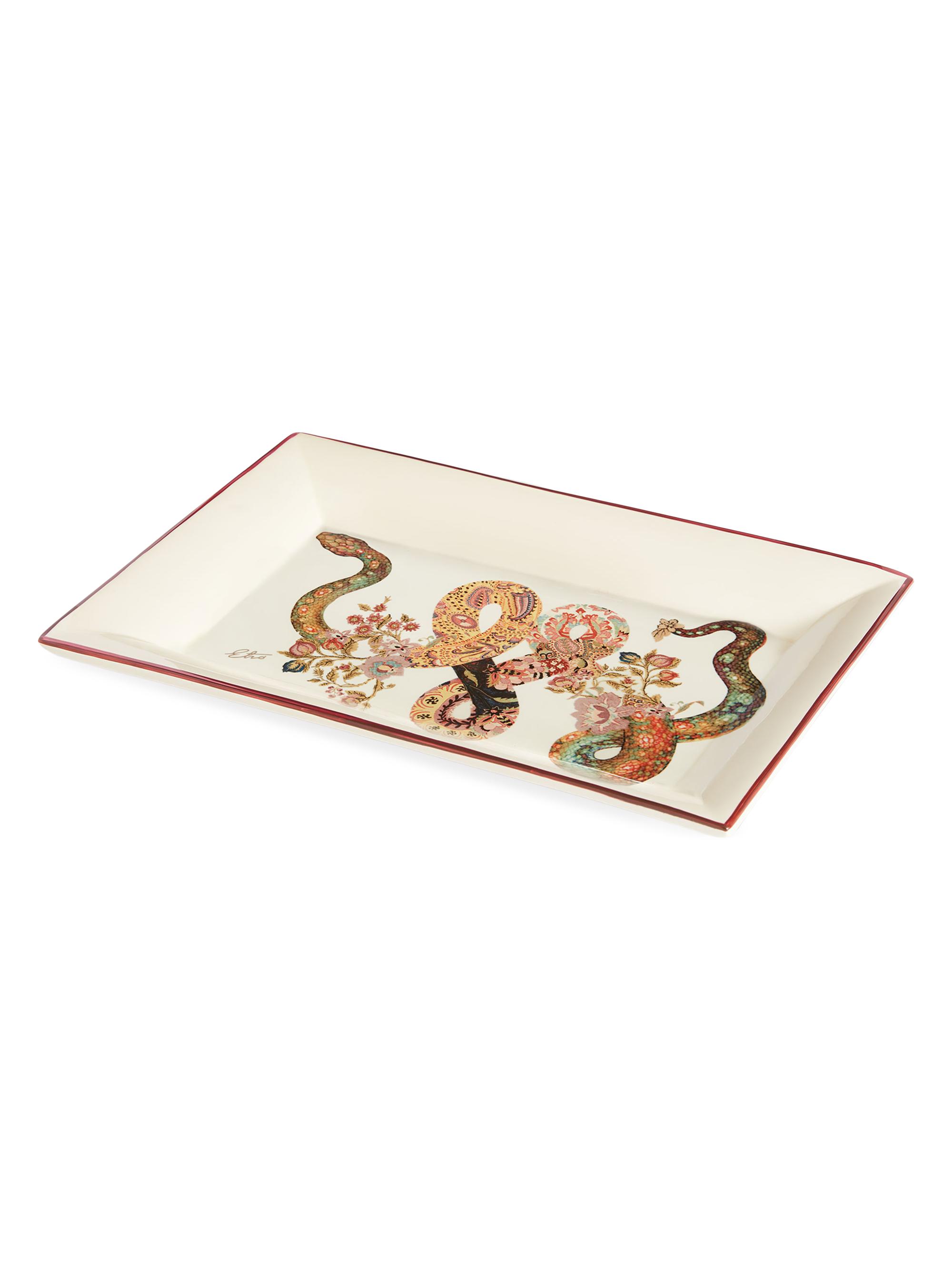 Etro Kaa Rectangular Tray - White