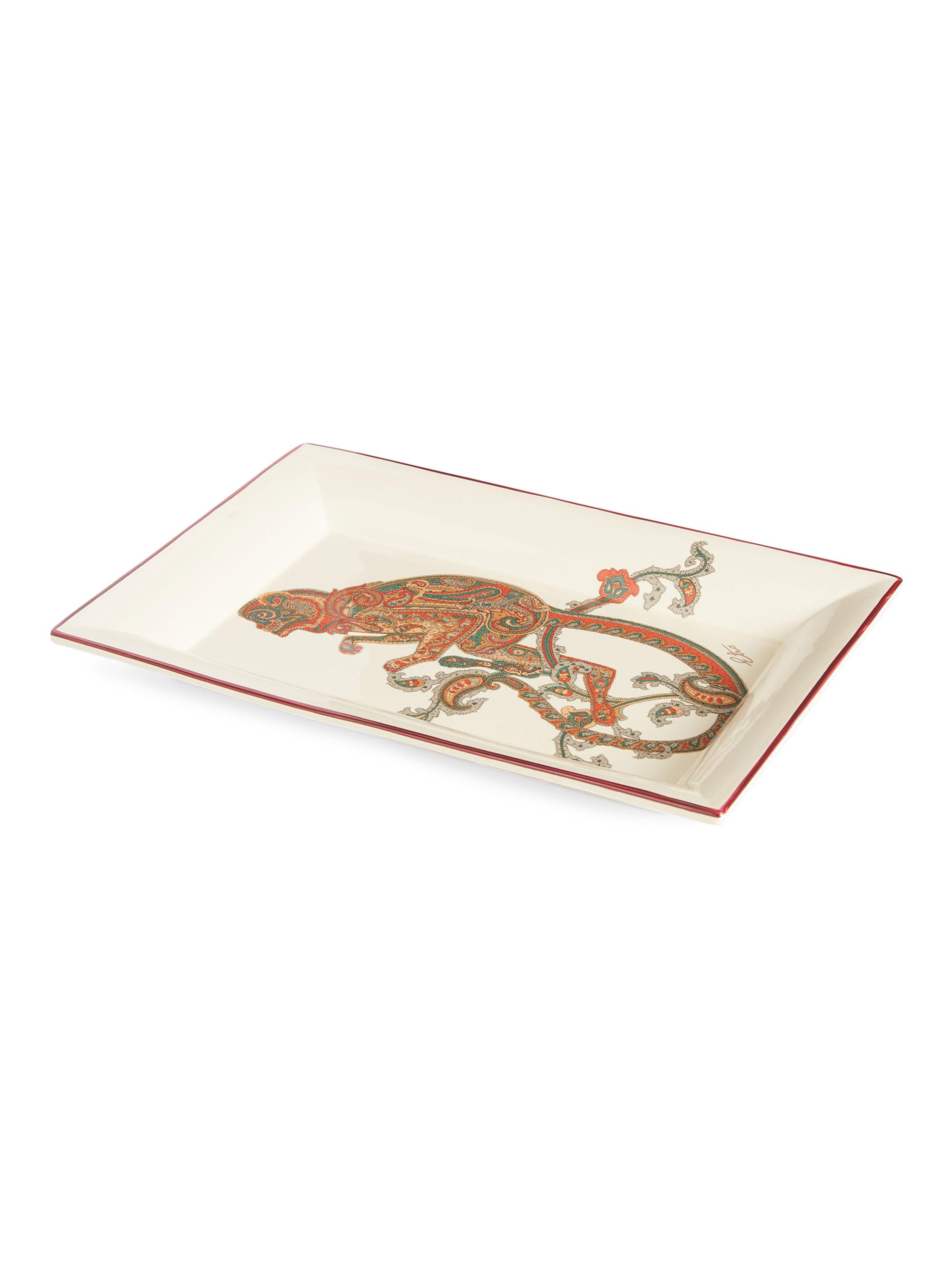 Etro Louis Rectangular Tray - White