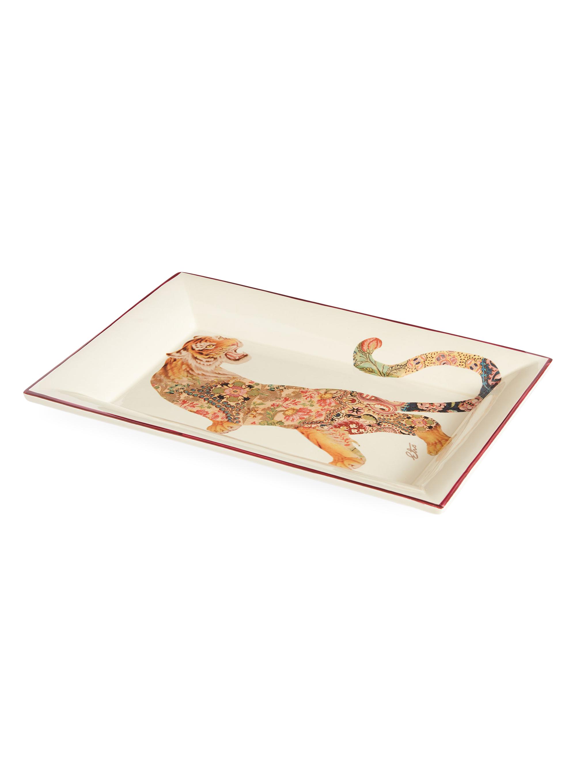Etro Shere Khan Rectangular Tray - White