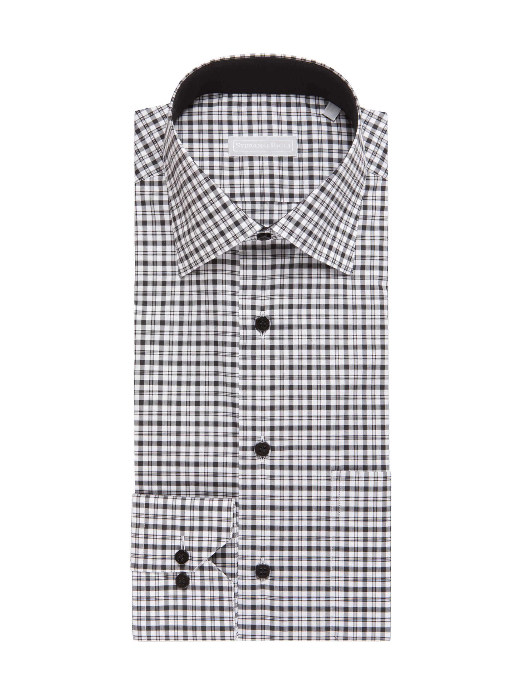 Stefano Ricci Men's Handmade Alba Shirt - Black White