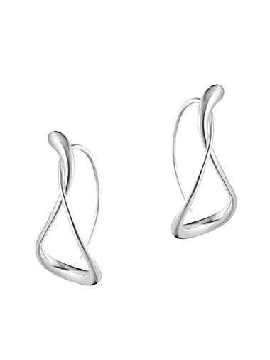 Twisted Sterling Silver Hoop Earrings in Silver - Loewe