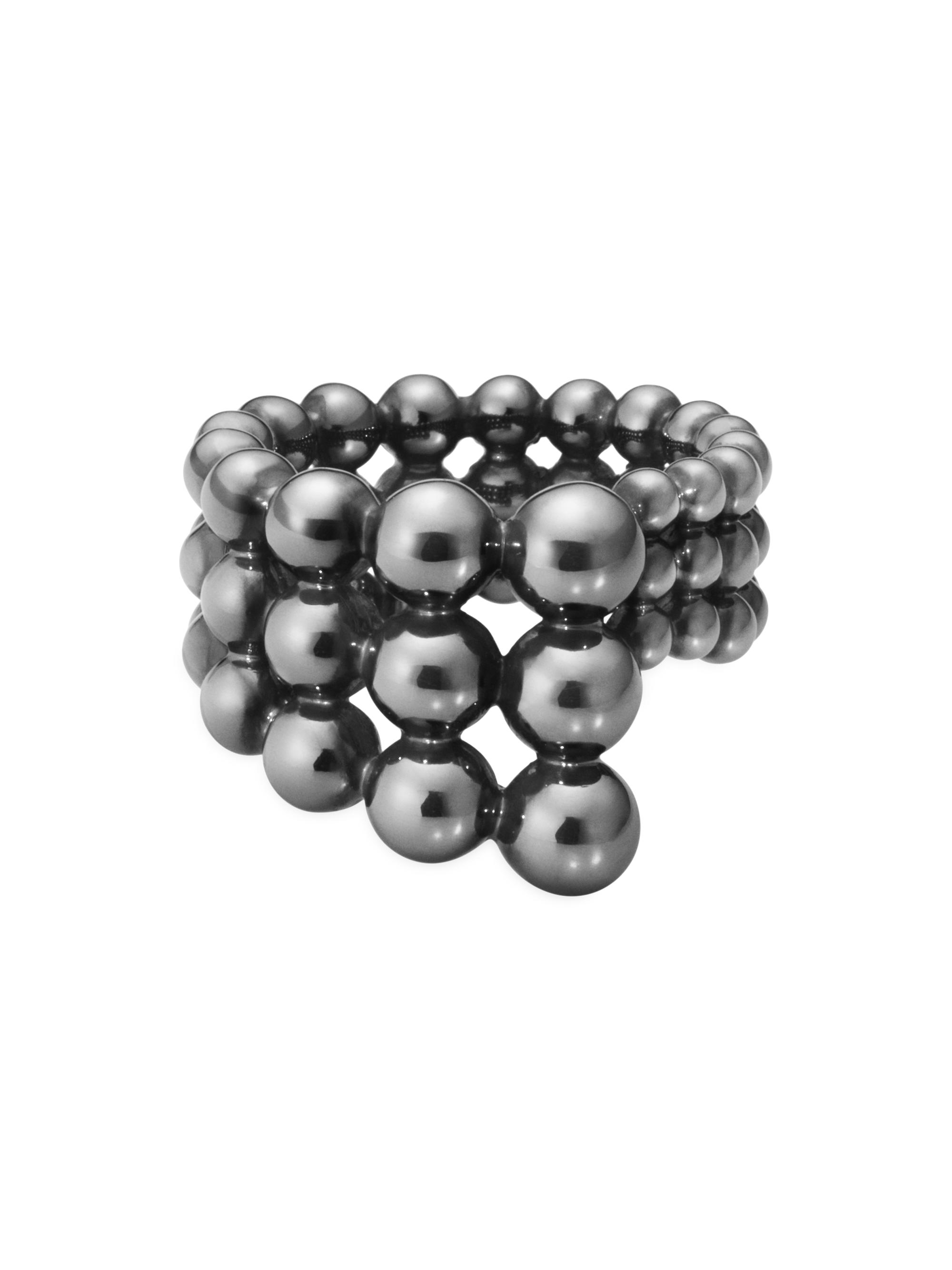Georg Jensen Women's Moonlight Grapes Oxidized Sterling Silver Beaded Ring - Silver