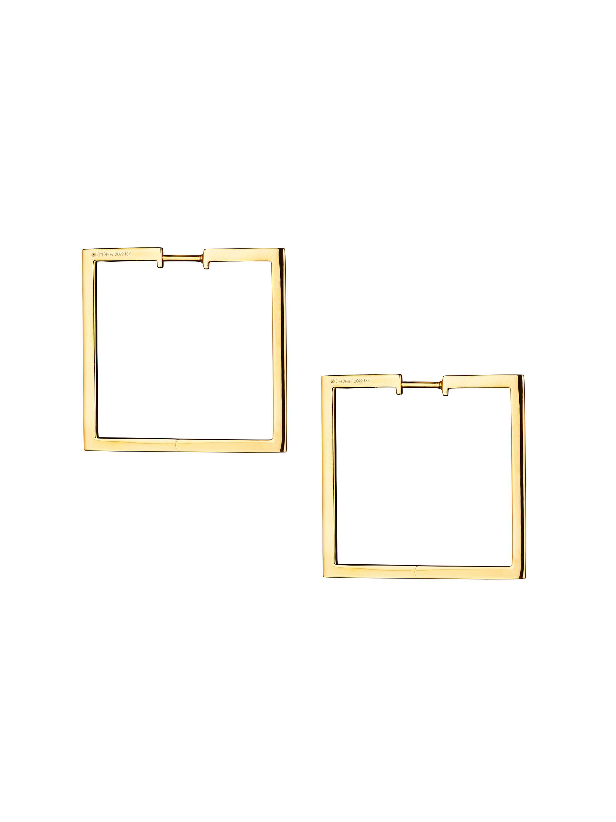 Cadar Women's Foundation 18K Yellow Gold  Square Hoop Earrings - Yellow Gold