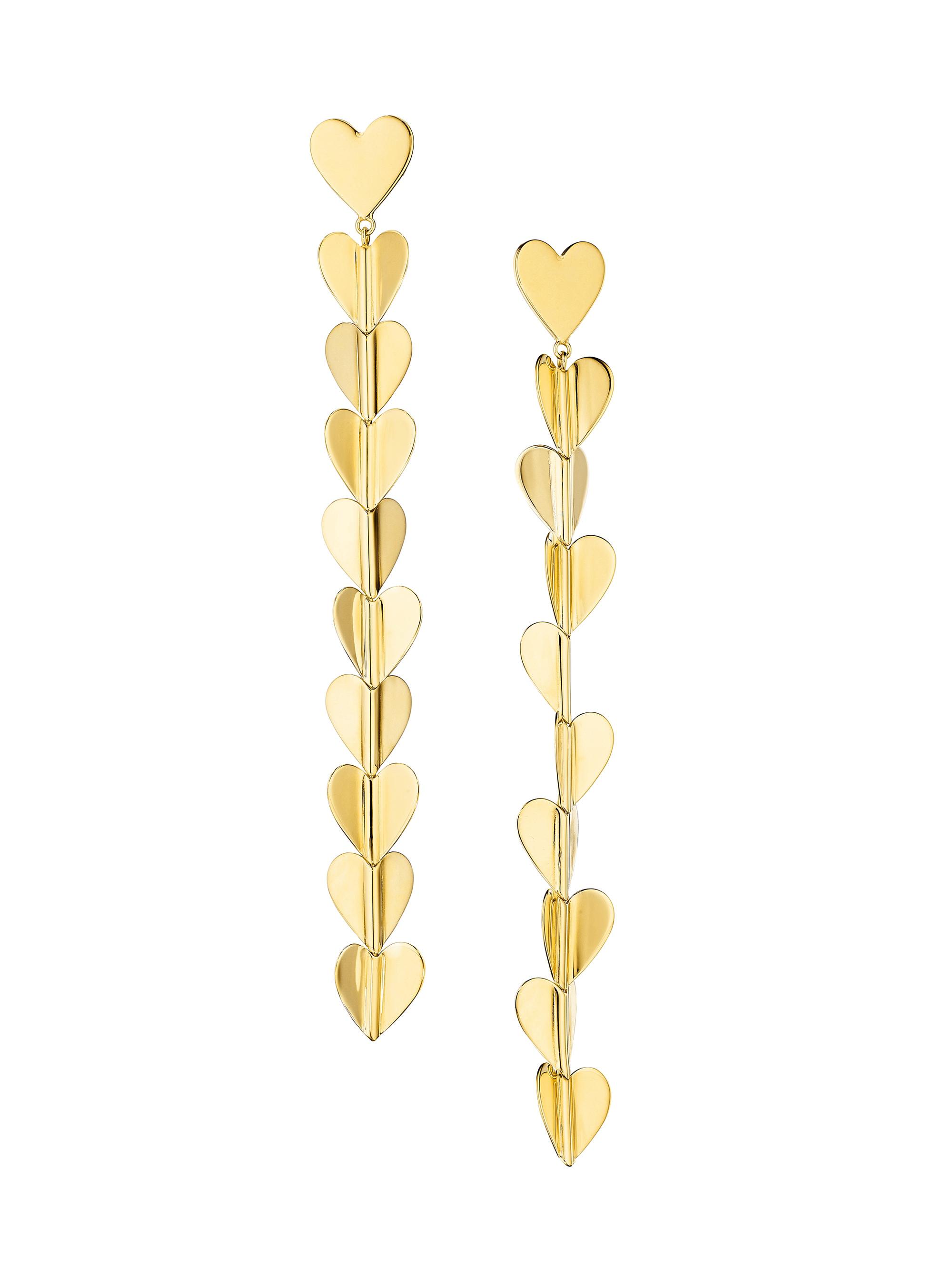 Cadar Women's Endless Wings Of Love 18K Yellow Gold  Heart Drop Earrings - Yellow Gold
