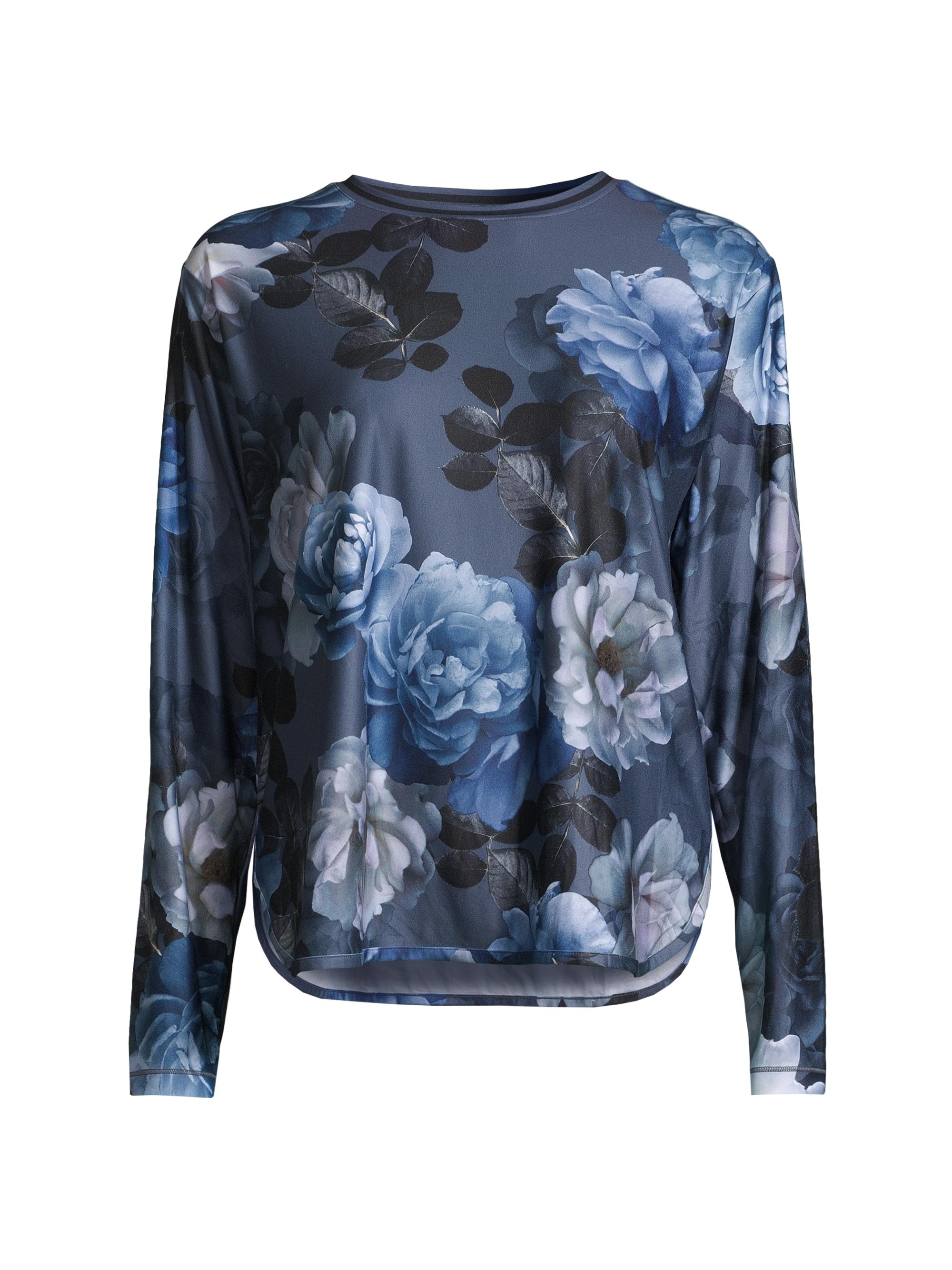 Johnny Was Women's Grey Peony Long-Sleeve Top